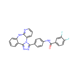 O=C(Nc1ccc(-c2nnc3n2-c2cccnc2Nc2ccccc2-3)cc1)c1ccc(F)c(F)c1 ZINC000142440194