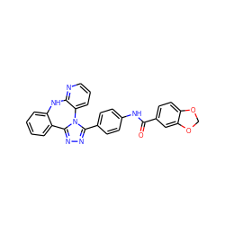 O=C(Nc1ccc(-c2nnc3n2-c2cccnc2Nc2ccccc2-3)cc1)c1ccc2c(c1)OCO2 ZINC000142003555