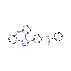 O=C(Nc1ccc(-c2nnc3n2-c2cccnc2Nc2ccccc2-3)cc1)c1ccccc1 ZINC000141636924