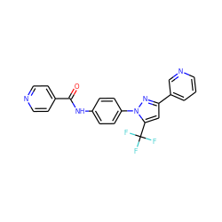 O=C(Nc1ccc(-n2nc(-c3cccnc3)cc2C(F)(F)F)cc1)c1ccncc1 ZINC000064512292