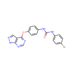 O=C(Nc1ccc(Br)cc1)Nc1ccc(Oc2ncnc3[nH]ncc23)cc1 ZINC000095588289
