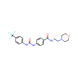 O=C(Nc1ccc(C(=O)NCCN2CCOCC2)cc1)Nc1ccc(C(F)(F)F)cc1 ZINC000043193894