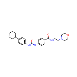O=C(Nc1ccc(C(=O)NCCN2CCOCC2)cc1)Nc1ccc(C2CCCCC2)cc1 ZINC000049068312