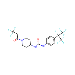 O=C(Nc1ccc(C(F)(C(F)(F)F)C(F)(F)F)cc1)NC1CCN(C(=O)CC(F)(F)F)CC1 ZINC000299828378