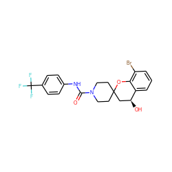 O=C(Nc1ccc(C(F)(F)F)cc1)N1CCC2(CC1)C[C@H](O)c1cccc(Br)c1O2 ZINC000096286110