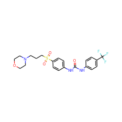 O=C(Nc1ccc(C(F)(F)F)cc1)Nc1ccc(S(=O)(=O)CCCN2CCOCC2)cc1 ZINC000049068598