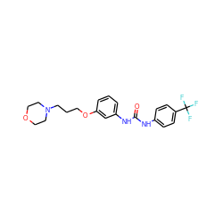 O=C(Nc1ccc(C(F)(F)F)cc1)Nc1cccc(OCCCN2CCOCC2)c1 ZINC000040859804