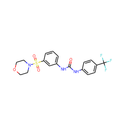 O=C(Nc1ccc(C(F)(F)F)cc1)Nc1cccc(S(=O)(=O)N2CCOCC2)c1 ZINC000049067932
