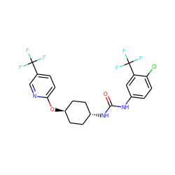 O=C(Nc1ccc(Cl)c(C(F)(F)F)c1)N[C@H]1CC[C@H](Oc2ccc(C(F)(F)F)cn2)CC1 ZINC000238853233