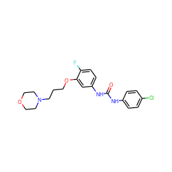 O=C(Nc1ccc(Cl)cc1)Nc1ccc(F)c(OCCCN2CCOCC2)c1 ZINC000043019763