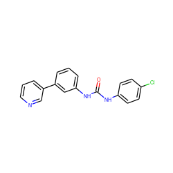 O=C(Nc1ccc(Cl)cc1)Nc1cccc(-c2cccnc2)c1 ZINC001202374939