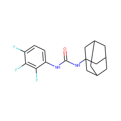 O=C(Nc1ccc(F)c(F)c1F)NC12CC3CC(CC(C3)C1)C2 ZINC000043467997