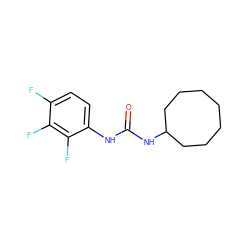 O=C(Nc1ccc(F)c(F)c1F)NC1CCCCCCC1 ZINC000072113184