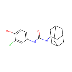 O=C(Nc1ccc(O)c(Cl)c1)NC12CC3CC(CC(C3)C1)C2 ZINC000038606267