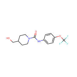 O=C(Nc1ccc(OC(F)(F)F)cc1)N1CCC(CO)CC1 ZINC000045338836