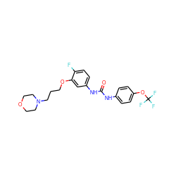 O=C(Nc1ccc(OC(F)(F)F)cc1)Nc1ccc(F)c(OCCCN2CCOCC2)c1 ZINC000043078338