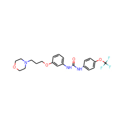 O=C(Nc1ccc(OC(F)(F)F)cc1)Nc1cccc(OCCCN2CCOCC2)c1 ZINC000040847626