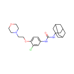O=C(Nc1ccc(OCCN2CCOCC2)c(Cl)c1)NC12CC3CC(CC(C3)C1)C2 ZINC000084669510