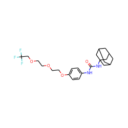 O=C(Nc1ccc(OCCOCCOCC(F)(F)F)cc1)NC12CC3CC(CC(C3)C1)C2 ZINC000084671302
