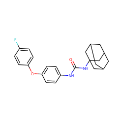 O=C(Nc1ccc(Oc2ccc(F)cc2)cc1)NC12CC3CC(CC(C3)C1)C2 ZINC000028710569