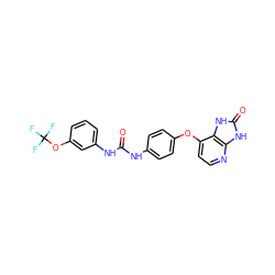 O=C(Nc1ccc(Oc2ccnc3[nH]c(=O)[nH]c23)cc1)Nc1cccc(OC(F)(F)F)c1 ZINC000045506164