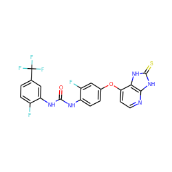O=C(Nc1ccc(Oc2ccnc3[nH]c(=S)[nH]c23)cc1F)Nc1cc(C(F)(F)F)ccc1F ZINC000058538451
