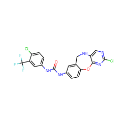 O=C(Nc1ccc2c(c1)CNc1cnc(Cl)nc1O2)Nc1ccc(Cl)c(C(F)(F)F)c1 ZINC000028564608