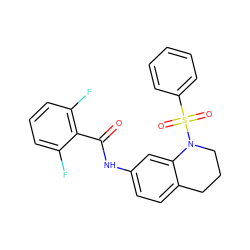 O=C(Nc1ccc2c(c1)N(S(=O)(=O)c1ccccc1)CCC2)c1c(F)cccc1F ZINC000009569401