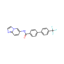 O=C(Nc1ccc2nccn2c1)c1ccc(-c2ccc(C(F)(F)F)cc2)cc1 ZINC000043078261