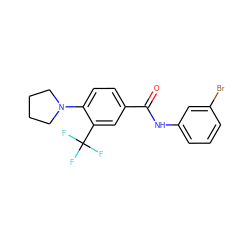 O=C(Nc1cccc(Br)c1)c1ccc(N2CCCC2)c(C(F)(F)F)c1 ZINC000066078785