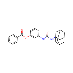 O=C(Nc1cccc(OC(=O)c2ccccc2)c1)NC12CC3CC(CC(C3)C1)C2 ZINC000040405764