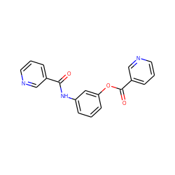 O=C(Nc1cccc(OC(=O)c2cccnc2)c1)c1cccnc1 ZINC000000241588