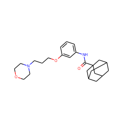 O=C(Nc1cccc(OCCCN2CCOCC2)c1)C12CC3CC(CC(C3)C1)C2 ZINC000040849237