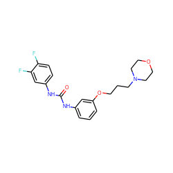 O=C(Nc1cccc(OCCCN2CCOCC2)c1)Nc1ccc(F)c(F)c1 ZINC000043079102
