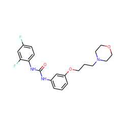 O=C(Nc1cccc(OCCCN2CCOCC2)c1)Nc1ccc(F)cc1F ZINC000043120084
