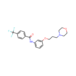 O=C(Nc1cccc(OCCCN2CCOCC2)c1)c1ccc(C(F)(F)F)cc1 ZINC000040866800