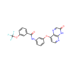 O=C(Nc1cccc(Oc2ccnc3[nH]c(=O)cnc23)c1)c1cccc(OC(F)(F)F)c1 ZINC000058554613