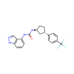 O=C(Nc1cccc2[nH]ncc12)N[C@H]1CC[C@H](c2ccc(C(F)(F)F)cc2)C1 ZINC000148524304