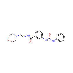 O=C(Nc1ccccc1)Nc1cccc(C(=O)NCCN2CCOCC2)c1 ZINC000049113123