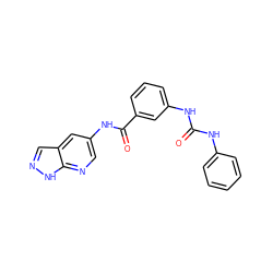 O=C(Nc1ccccc1)Nc1cccc(C(=O)Nc2cnc3[nH]ncc3c2)c1 ZINC000095580484