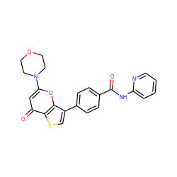 O=C(Nc1ccccn1)c1ccc(-c2csc3c(=O)cc(N4CCOCC4)oc23)cc1 ZINC000101661873