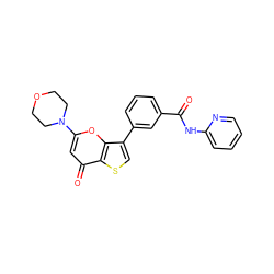O=C(Nc1ccccn1)c1cccc(-c2csc3c(=O)cc(N4CCOCC4)oc23)c1 ZINC000101661864