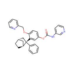 O=C(Nc1cccnc1)Oc1ccc(OCc2ccccn2)c([C@]2(c3ccccc3)C[C@H]3CC[C@H]2C3)c1 ZINC000253666728