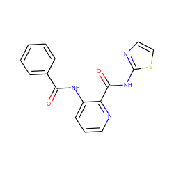 O=C(Nc1cccnc1C(=O)Nc1nccs1)c1ccccc1 ZINC000013521878