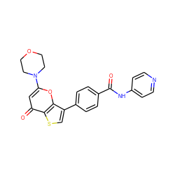 O=C(Nc1ccncc1)c1ccc(-c2csc3c(=O)cc(N4CCOCC4)oc23)cc1 ZINC000101661879