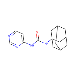 O=C(Nc1ccncn1)NC12CC3CC(CC(C3)C1)C2 ZINC000096271186