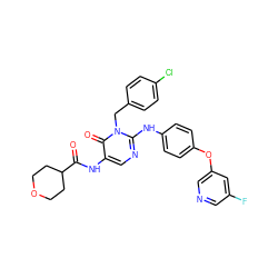 O=C(Nc1cnc(Nc2ccc(Oc3cncc(F)c3)cc2)n(Cc2ccc(Cl)cc2)c1=O)C1CCOCC1 ZINC000204089636