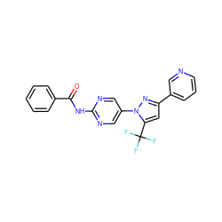 O=C(Nc1ncc(-n2nc(-c3cccnc3)cc2C(F)(F)F)cn1)c1ccccc1 ZINC000064503569