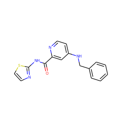 O=C(Nc1nccs1)c1cc(NCc2ccccc2)ccn1 ZINC000028348591