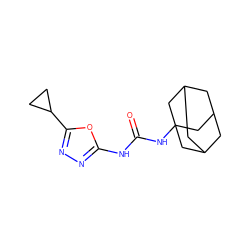 O=C(Nc1nnc(C2CC2)o1)NC12CC3CC(CC(C3)C1)C2 ZINC000096271172